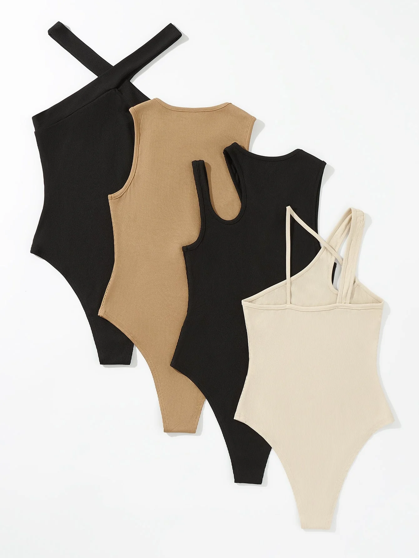 4 Pack Asymmetrical Bodysuit Set - Image 3