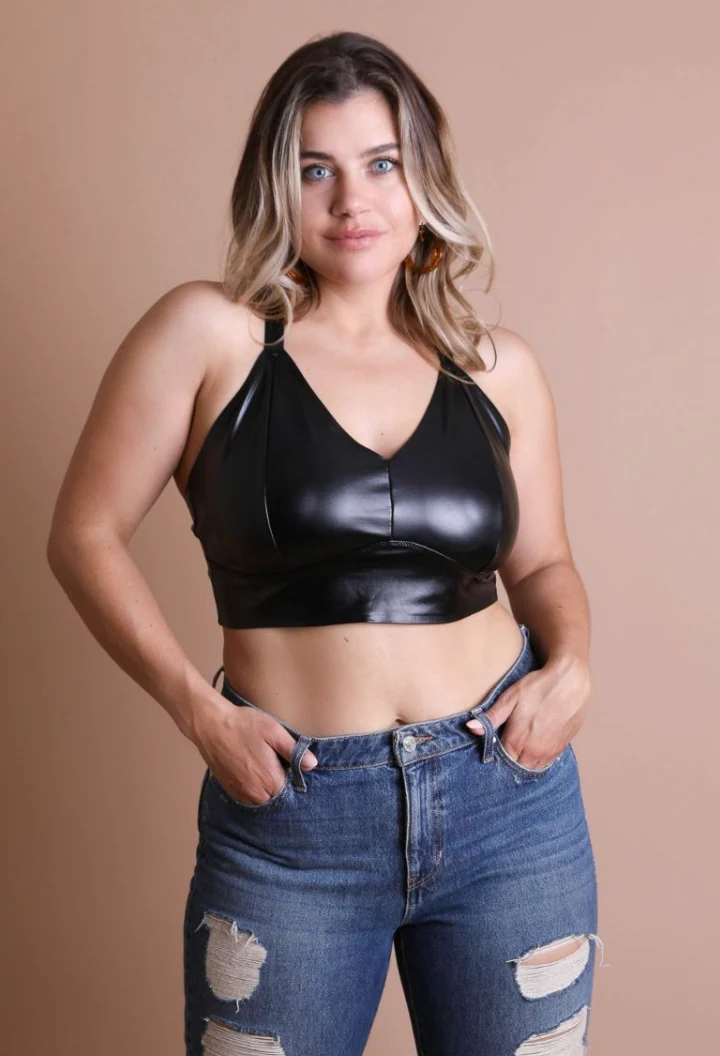 Curve Faux Leather Longline